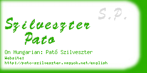 szilveszter pato business card